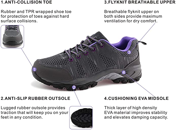 Marketing information of Jabasic Women Hiking Shoes. Image credit: Amazon