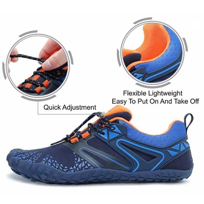 Side view and marketing information for L-RUN Athletic Hiking Water Shoes - Image credit: Amazon.com