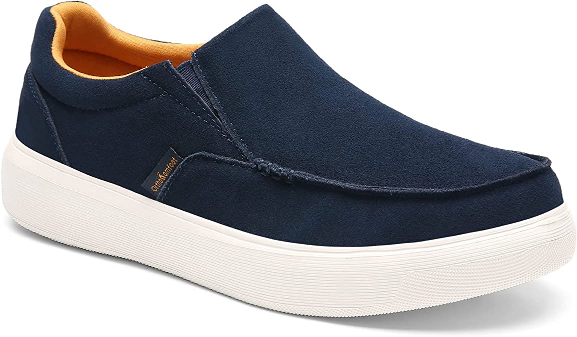 Image credit: Amazon. Side view OrthoComfoot Boat Shoes: Slip-Ons Shoes for Men