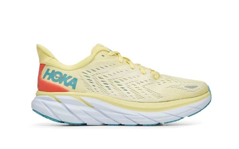 Side and sole view of HOKA ONE ONE Clifton 7 Women's Shoes  Image credit: HOKA ONE ONE