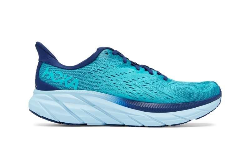 Side and sole view of HOKA ONE ONE Clifton 8 Men's Shoes  Image credit: HOKA ONE ONE