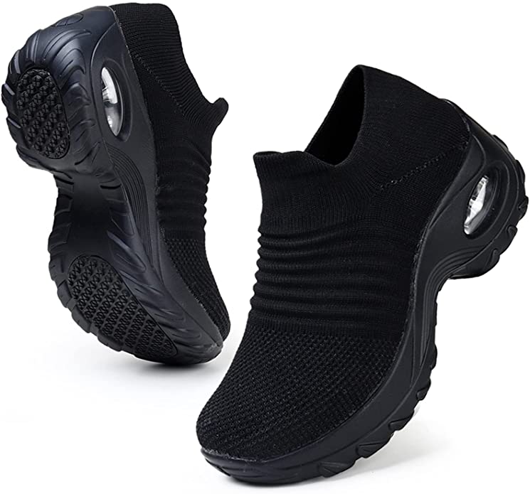 Side and heel view of HKR Women's Walking Shoes. Image credit: Amazon