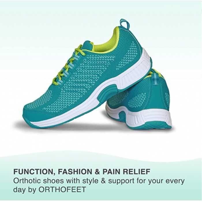 Side and heel view of Orthofeet Orthopedic Walking Shoe. Image credit: Amazon