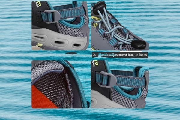 Four views of HUMTTO Women's Men's Water Shoes