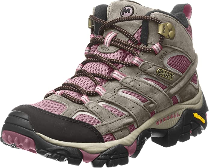 Side view of Merrell Women's Moab 2 Mid Waterproof Hiking Boot.  Image credit: Amazon