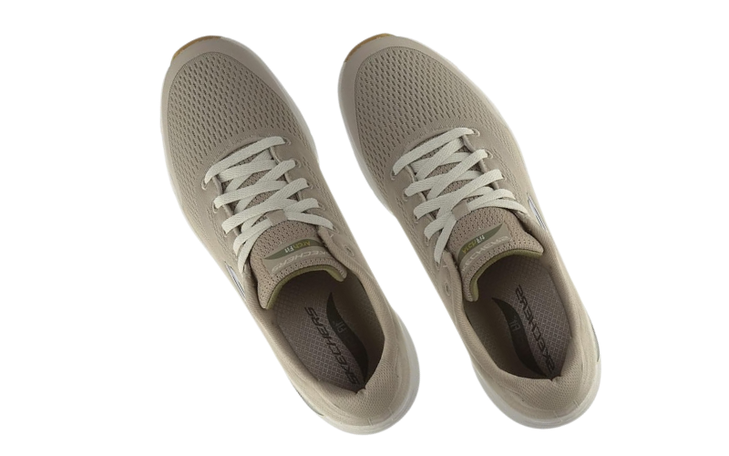 Top view of Skechers Men's Arch Fit Oxford. Tan color